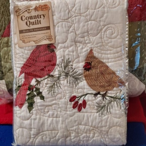 SOLDCracker Barrel Vtg Cardinal Redwood King Quilt 2 Standard Shams NWT RARE-HTF - Picture 6 of 11